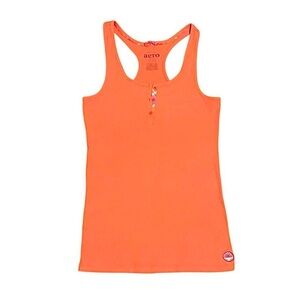 y2k Aeropostale orange fitted henley tank top